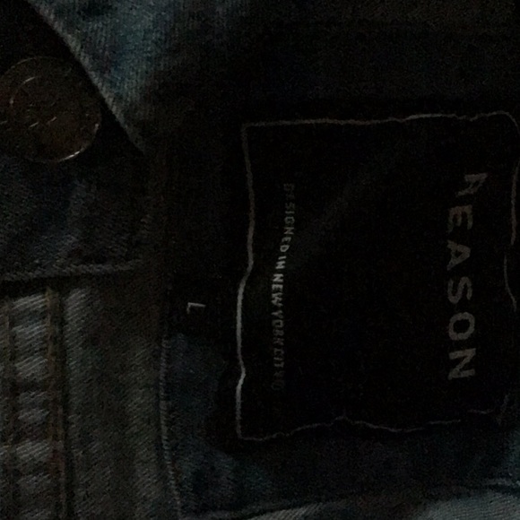 New Reasons Brand Paint Splatter Denim Jacket.Unisex Size Large and Medium - Picture 6 of 10